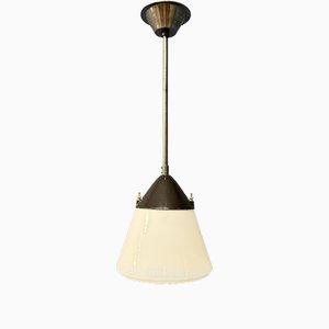 Kandem Hanging Lamp in Opaline Glass, 1930s
