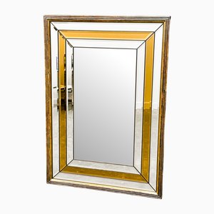 Vintage Peach and Clear Bevelled Mirror by Schöninger, 1960s