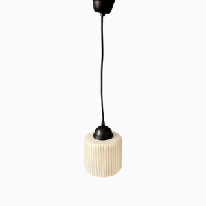 Mid-Century Round Striped Glass Pendant Lamp
