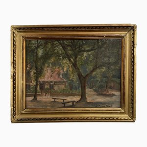 Térésa Bézard-Pératé, Parque y sotobosque La Baule, Óleo sobre tabla, Enmarcado