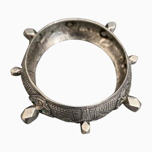 Berber Bracelet in Silver with Spikes and Cabochons, 20th Century