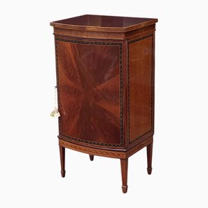 Mueble de música eduardiano de caoba con frente inclinado