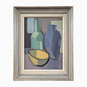 Vessels and Bowl, 1950s, Wood, Framed