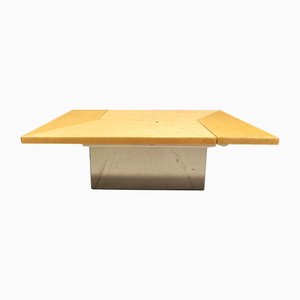 Ash Wood Hidden Bar Coffee Table by Paul Michel, 1970s