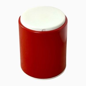 Vintage Orange Stool with Storage Compartment, 1970s
