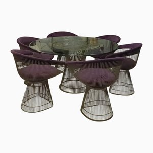 Dining Chairs and Table by Warren Platner for Knoll, Italy, 1960s, Set of 7