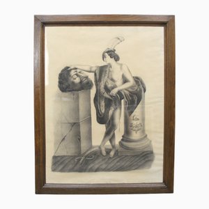 David con la testa di Golia, 1867, Disegno a carboncino