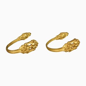 French Louis XVI Style Bronze Curtain Tie-Backs, 1890s, Set of 2