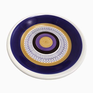 Assiette à Dessert en Céramique Laquée par Antonia Campi pour Richard Ginori, Italie, 1970s