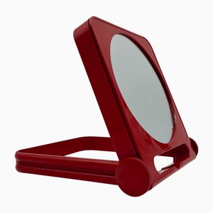 Specchio Dual vintage rosso di Roberto Maderna per Gedy, Italia, anni '70