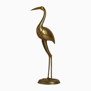 Mid-Century Brass Heron Sculpture, Belgium, 1960s
