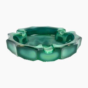 Bohemian Malachite Ashtray from Jablonec Glassworks, 1960s