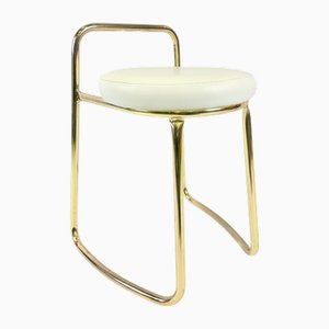 Vergoldeter italienischer Vintage Hocker, 1980er