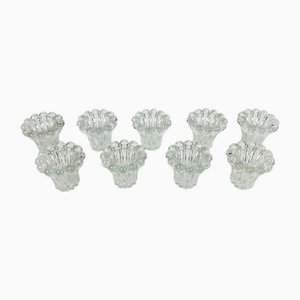 Crystal Bubble Glass Candleholders from San Marco, West Germany, 1970s, Set of 9