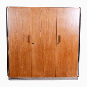 Bauhaus Wardrobe in Chrome-Plated Steel attributed to Vichr a Spoll, Czech, 1930s