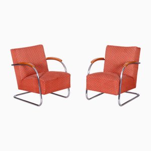 Set of Bauhaus Armchairs in Beech attributed to Mücke-Melder for Mücke Melder, Czech, 1930s
