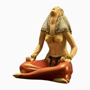 Polychrome Ceramic Odalisque by Arturo Pannunzio for Vincenzo Bertolotti, 1940s