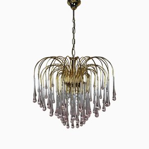 Vintage Rose Teardrop Chandelier, 1970s