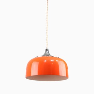 Space Age Orange Pendant Lamp from Guzzini, 1960s