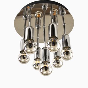 Lampada da soffitto Atomic Mid-Century in metallo cromato di Cosack, anni '70