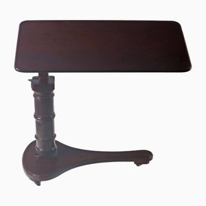 Victorian Height Adjustable Nightstand in Dark Stained Oak and Brass