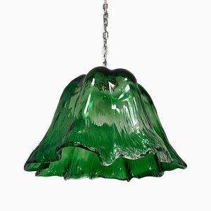 Lámpara colgante de cristal de Murano soplado de Mazzega, años 60