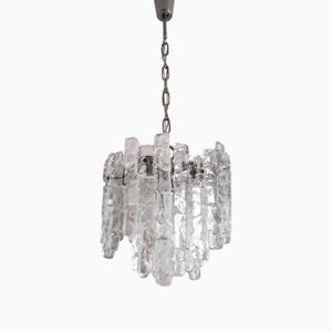 Lámpara de araña de cristal de hielo de JT Kalmar para Kalmar Franken KG, años 70
