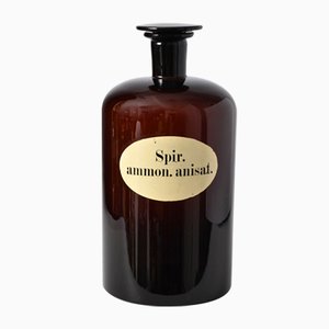Antique Brown Glass Apothecary Bottle, 1890s