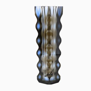 Vintage Optic Glass Vase by Oldrich Lipsky for Exbor, 1960s