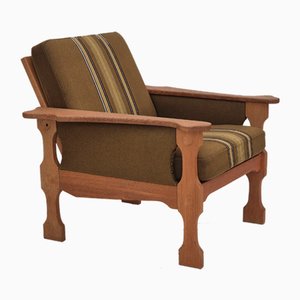 Sillón Club danés vintage de lana, años 70