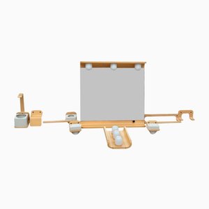 Bathroom Set with Illuminated Mirror, Lamp and Accessories from Mobelhaus, Italy, 1980s, Set of 9