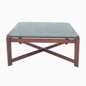 Mesa de centro con tablero de mármol verde, Italia, años 70