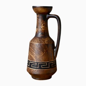 Braune Vintage Vase aus Steingut