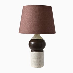 Table Lamp in White and Brown Ceramic by Aldo Londi for Bitossi, 1970s