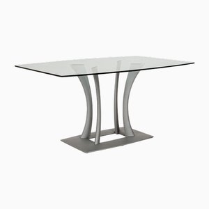 Silver Glass Dining Table by Rolf Benz