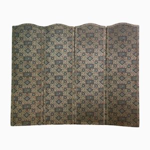 Fabric Screen with Scenery and Flower Patterns