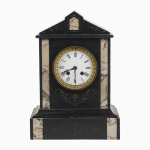 Temple Clock in Black Marble