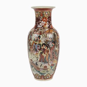 Chinese Royal Satsuma Polychrome Ceramic Vase, 1950s