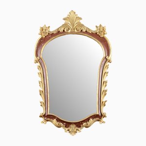 Miroir en Bois Laqué et Doré, 1950s