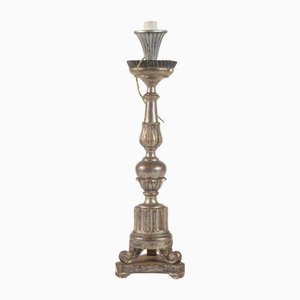 Portacandele antico finemente intagliato, inizio XX secolo