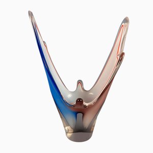 Moderne Coquille Glasvase von Paul Kedelv für Flygsfors, 1956
