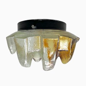 Brutalistische Vintage Deckenlampe aus Muranoglas, 1970er