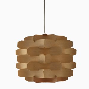 Lampada Mid-Century in legno di Hans-Agne Jakobsson, Svezia, anni '70