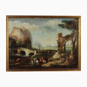 Landscape Ruins, Oil on Canvas, 18th Century