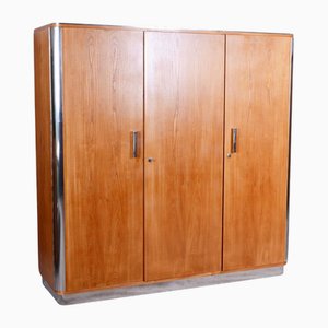 Bauhaus Kleiderschrank aus verchromtem Stahl, Vichr a Spol zugeschrieben, Tschechisch, 1930er