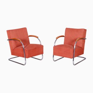 Set of Bauhaus Armchairs in Beech attributed to Mücke-Melder, Czech, 1930s