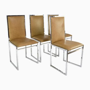 Italian Chrome Chairs attributed to La Metal Arredo Paderno D. Mi, 1970s, Set of 4