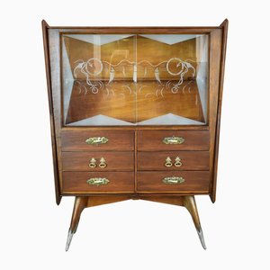 Mid-Century Modern Glass-Fronted Cabinet, Italy, 1950s
