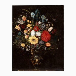 Unknown, Vase of Flowers in a Metal Vase with a Mask, Oil Painting, Early 17th Century