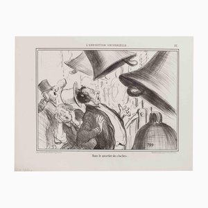 Honoré Daumier, Dans le Quartier des Cloches, Lithograph, 1855